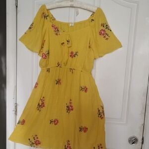 Yellow Floral Dress 3x by Sapphire